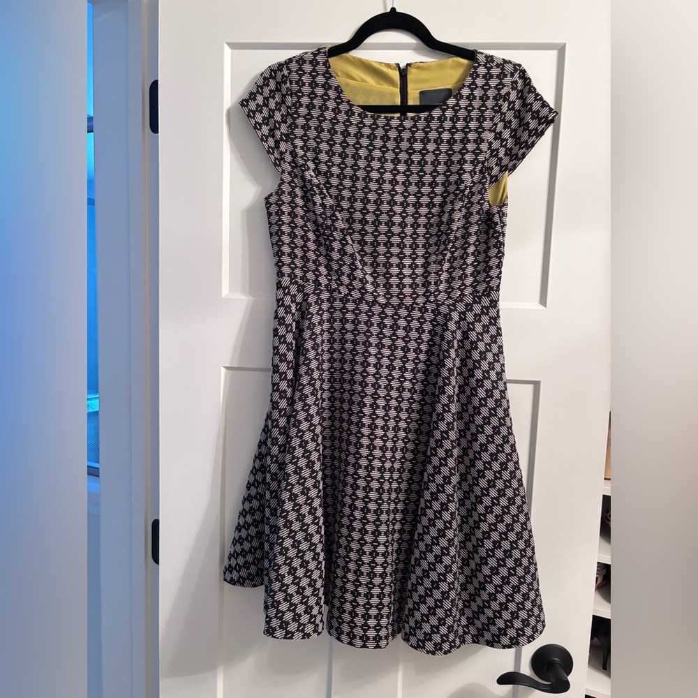 Maeve Black and White Textured Dress